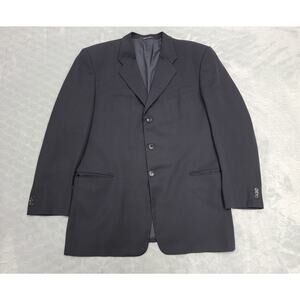Armani Collezioni Navy Blue Wool 3-Button Blazer Sport Coat Made in Italy